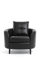 Fototapeta premium Black leather armchair, simple design