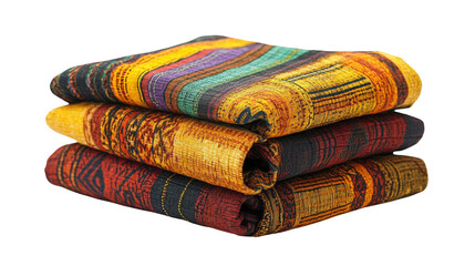 Folded fabric colorful textile pattern soft cloth stack