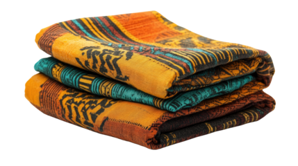 Folded fabric textile colorful pattern cotton ethnic traditional Vibrant folded fabric textile