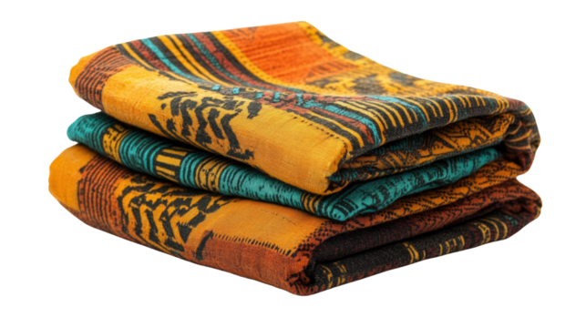 Folded fabric textile colorful pattern cotton ethnic traditional Vibrant folded fabric textile