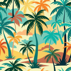 set of palm  trees