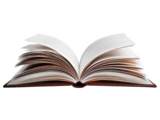 Open book, paper, literature, education, knowledge, isolated on transparency background