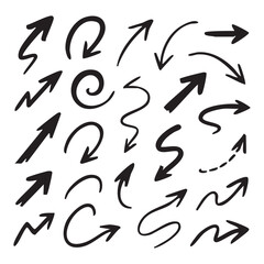 A Diverse Collection of Hand Drawn Arrows Displaying Various Styles and Directions Perfect for Design Projects Illustrations and Infographics Indicating Movement and Choices Symbolizing Navigation