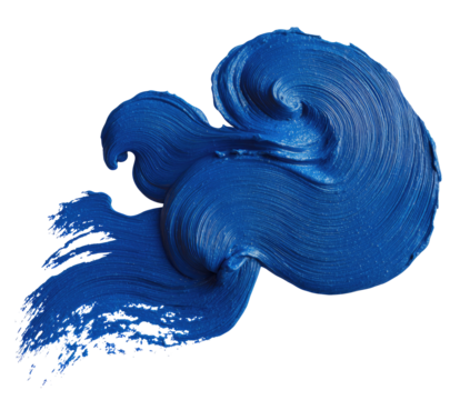 Deep blue paint swirled in abstract form