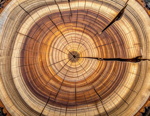 年輪のはっきりした切り株/Tree Stump with Clear Growth Rings