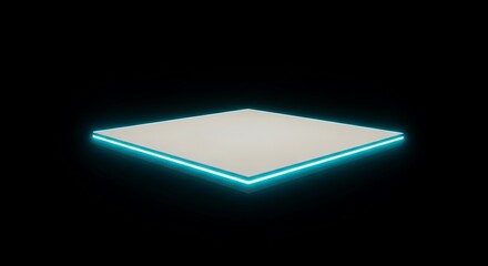 Platform lit by cyber-electric border for futuristic stage illustration