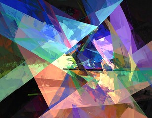 Abstract geometric shapes in vibrant colors (1)