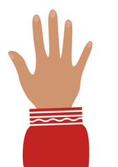 Hand with an ethnic traditional cuff. Cultural style illustration for diversity and heritage concepts.