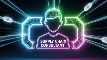 Supply Chain Consultant: A digital representation of a supply chain consultant, depicted in a professional and futuristic illustration. - Powered by Adobe