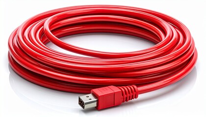 Fototapeta premium computer network cable on white 