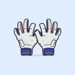 White Goalkeeper Gloves Vector Design