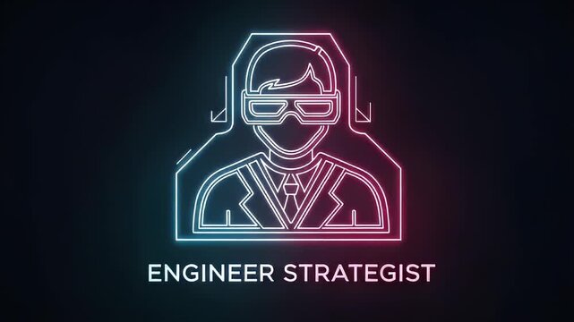 Engineer Strategist Icon: A dynamic vector illustration of an engineer strategist. This digital artwork highlights innovative thinking and expert planning.