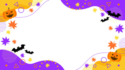 ハロウィンをイメージした抽象的な幾何学模様のフレーム素材 背景素材 16:9サイズ ベクター