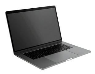 Gray laptop angled view