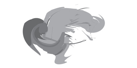 Abstract Swirling Gray Brush Strokes with Dynamic Movement.
