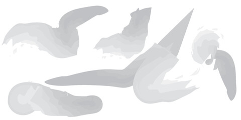 Obraz premium Abstract Gray Watercolor Brush Strokes and Shapes Collection.