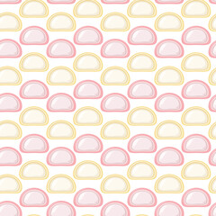 Seamless pattern cute mochi dessert. endless texture featuring colorful mochi japanese food