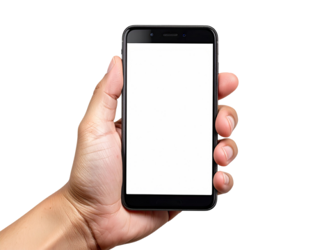 Hand holding a smartphone with blank screen (4)