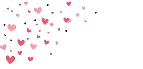 Pink hearts confetti on a black background