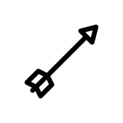 Illustration of a single black arrow with a triangular head and feathered tail pointing diagonally upward