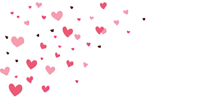 Pink hearts confetti on a black background - Powered by Adobe