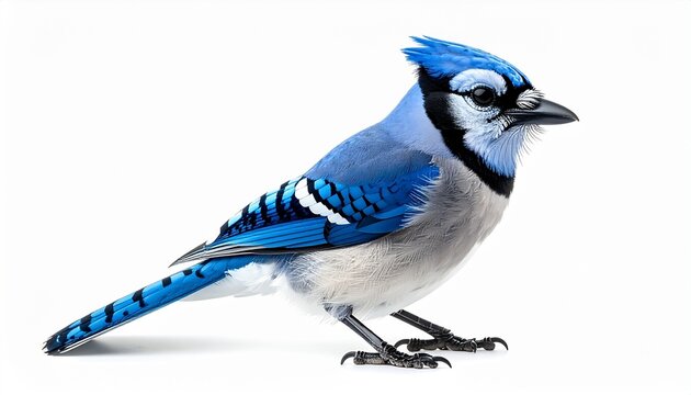 blue jay on white background