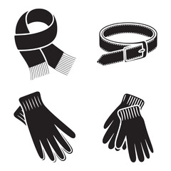 Clothing accessories silhouette pack