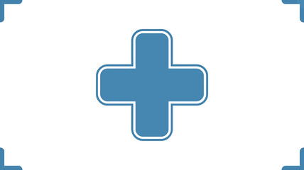 Fototapeta premium Blue cross symbol graphic element for medical and healthcare designs