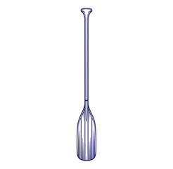 Detailed vector illustration of a single paddle in outline for water sports recreation