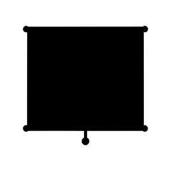 Obraz premium Black projection screen silhouette with rounded edges and bottom pull tab