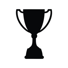 Silhouette of a trophy cup representing success and achievement on a white backdrop