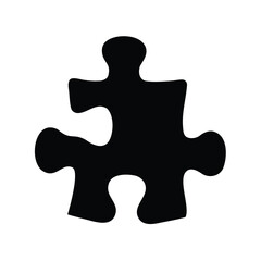Fototapeta premium Isolated black jigsaw puzzle piece representing unity, strategy, and problem solving