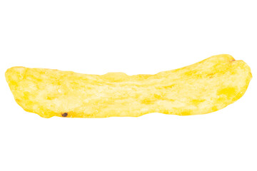 Single Potato Chip on White Background