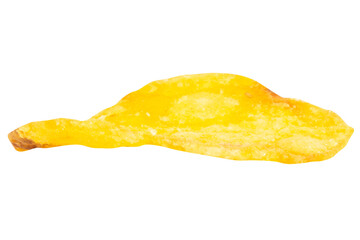 Single Potato Chip on White Background