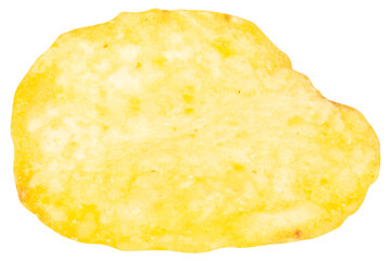 Single Potato Chip on White Background