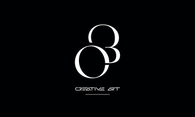 OB, BO, O, B abstract letters logo monogram