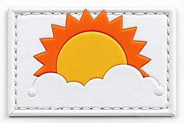Sun & Clouds Patch, Leather Texture - Minimalism