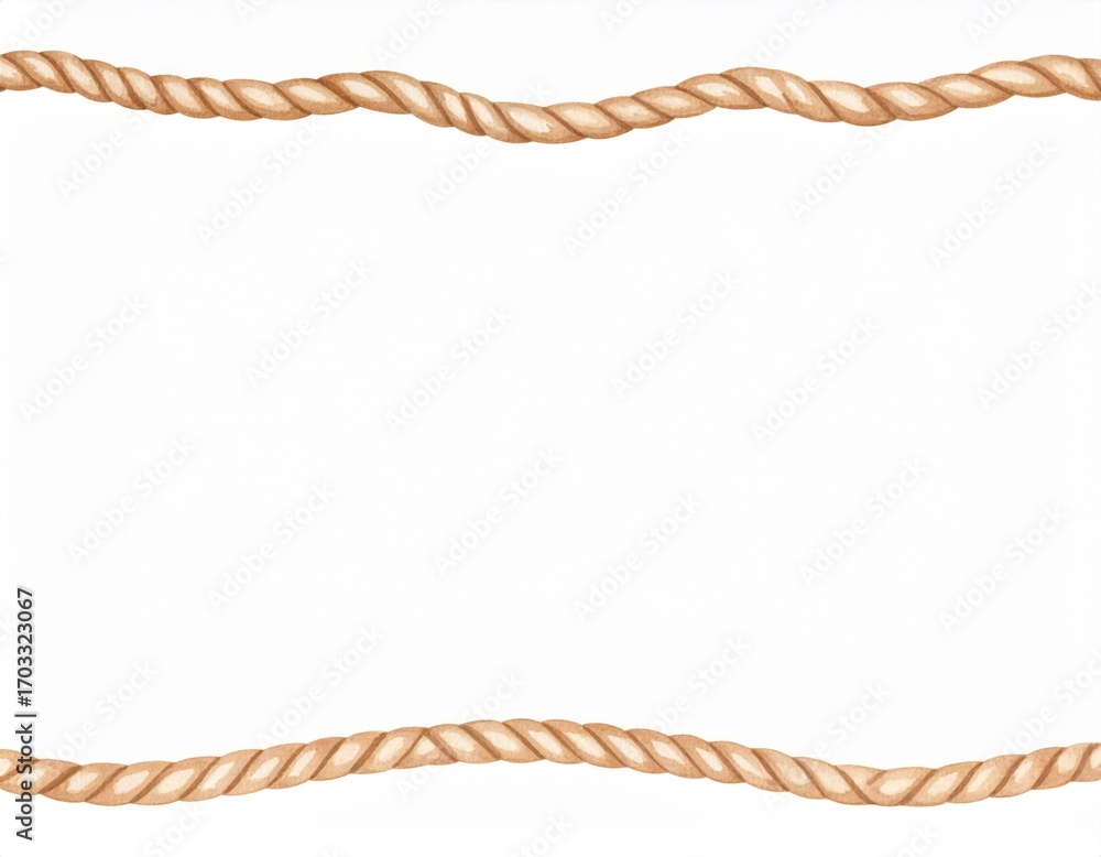 Poster simple beige rope border frame with white background design element