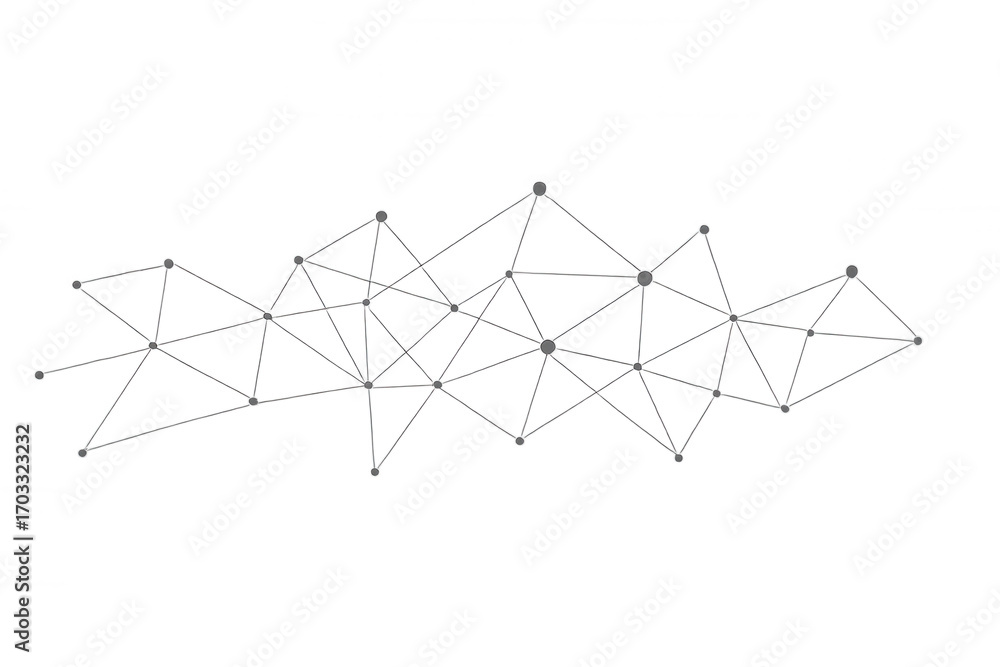 Poster plexus effect creating a futuristic network communicating with lines and dots on a transparent backg