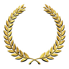 Golden laurel wreath, circular design