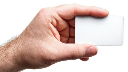 Hand Holding Blank White Card With Glitter