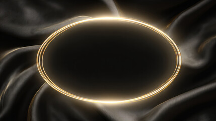 Luxury black background with glowing golden oval frame