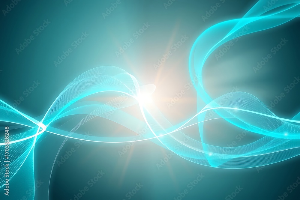 Poster generative ai abstract teal and light design illustration.