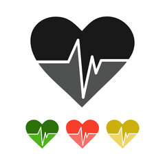 Heart Beat Icon Set &ndash; Medical, Health, and Fitness Pulse Symbols for Design