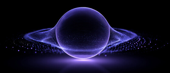 Abstract glowing purple energy sphere on dark background