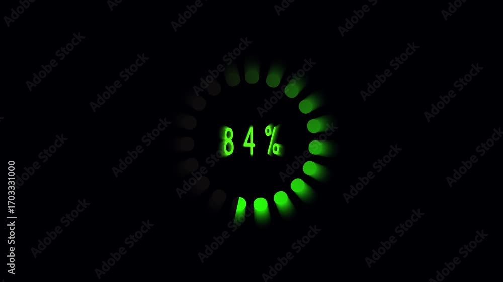 Aufkleber green loading bar animation 49 percent complete circle ui element digital seamless motion. animated 