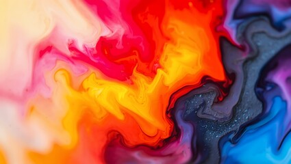 Abstract colorful background with fluid art and acrylic painting texture