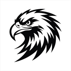 Eagle Head Silhouette – Tribal Style Predator Bird Vector Icon