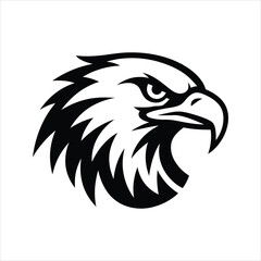 Eagle Head Silhouette – Tribal Style Predator Bird Vector Icon