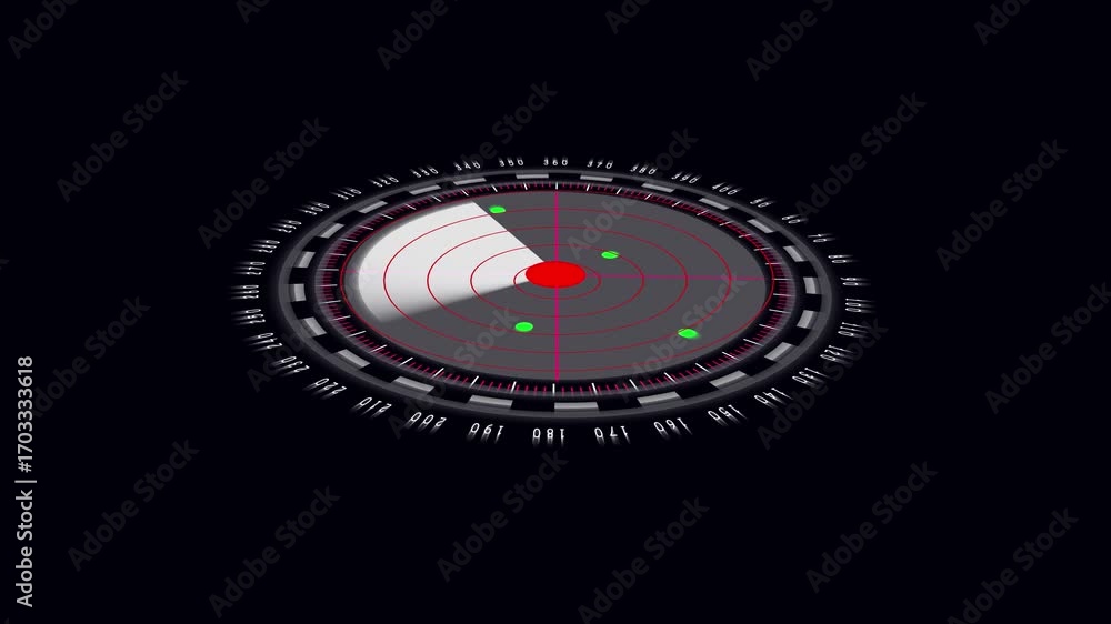 Poster animated hud radar interface futuristic rotating scan technology detection system abstract motion lo